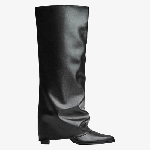 bota alta de cuero ecológico