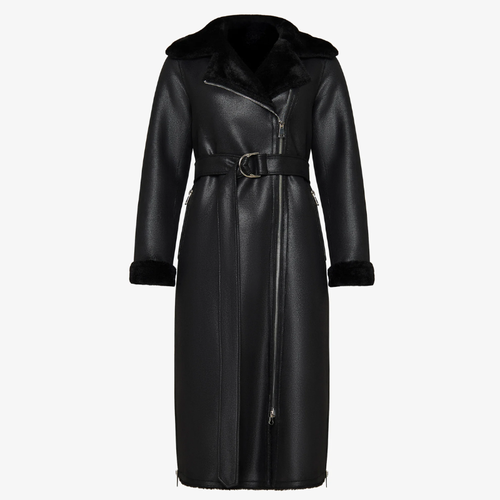 Abrigo largo de pelo sintético